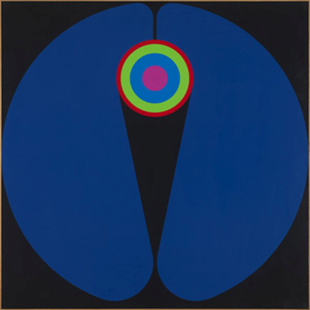 Arthur Jobin, Emblème n°66, 1978, acrylique polymère sur bois  100 x 100 cm.