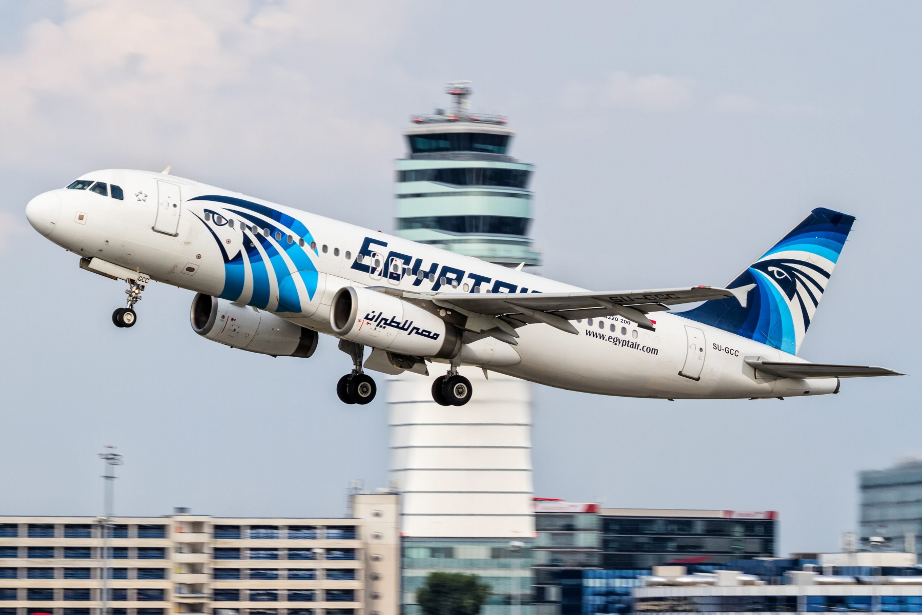 This August 21, 2015 photo shows an EgyptAir Airbus A320 with the registration SU-GCC taking off from Vienna International Airport, Austria. Egyptian aviation officials said on Thursday May 19, 2016 that an EgyptAir plane with the registration SU-GCC, traveling from Paris to Cairo with 66 passengers and crew on board has crashed off the Greek island of Karpathos. Meanwhile, Egypt's chief prosecutor Nabil Sadek says he has ordered an "urgent investigation" into crash. Sadek instructed the National Security Prosecutor to open an "extensive investigation" in the incident. (AP Photo/Thomas Ranner) 9964558f38db438eb25b3fe2948af885