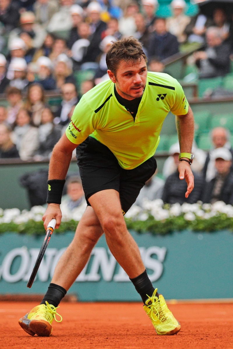 Switzerland's Stan Wawrinka looks at the ball in the fourth round match of the French Open tennis tournament against Serbia Viktor Troicki at the Roland Garros stadium in Paris, France, Sunday, May 29, 2016. (AP Photo/Christophe Ena) France Tennis French Open