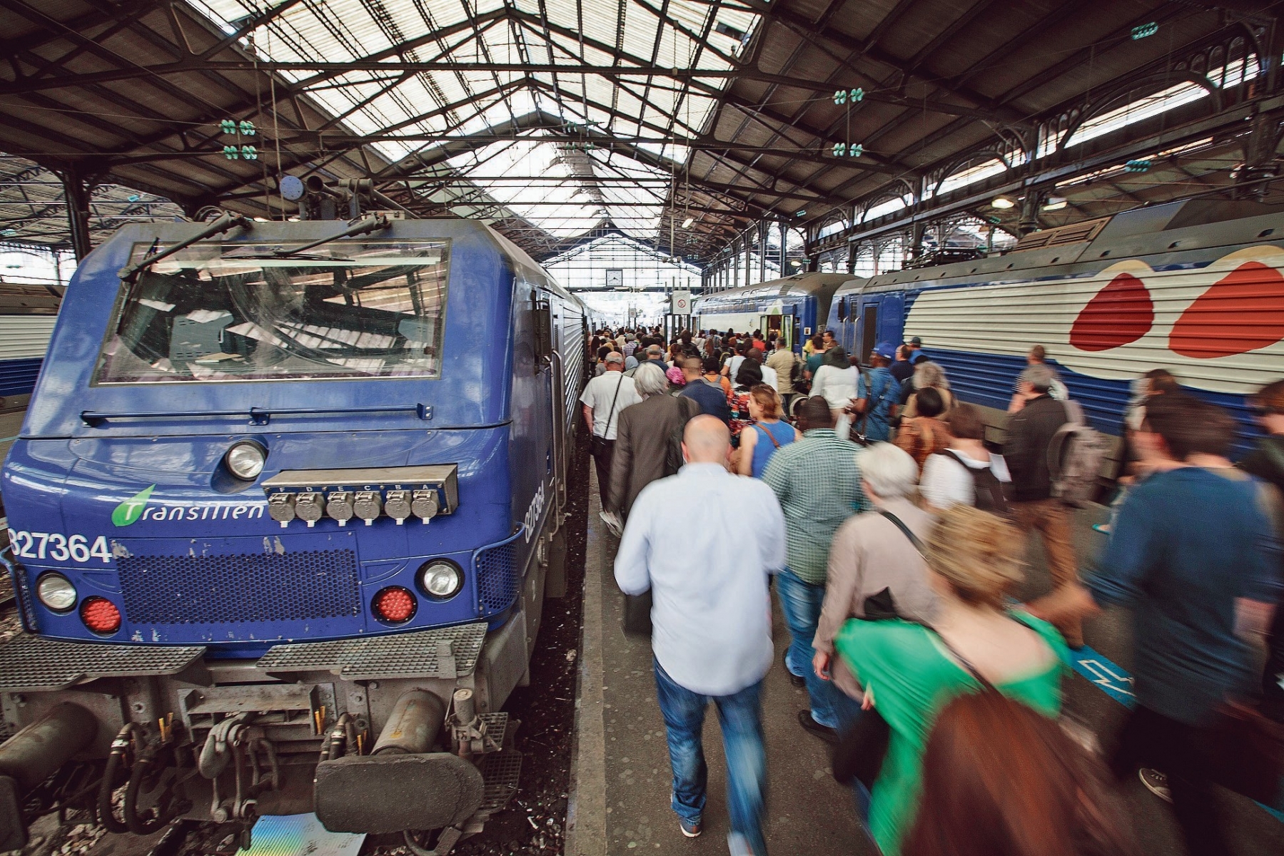 Ambiance à la Gare Saint Lazare, au troisième jour de la grève contre la réforme ferroviaire. 110288