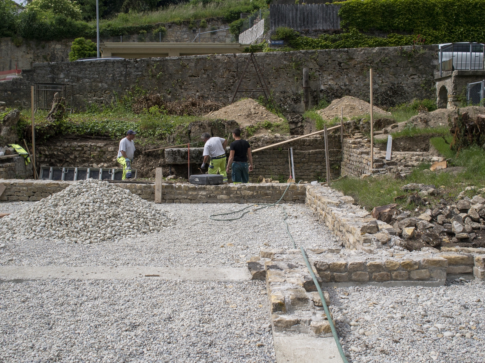Le site des bains gallo-romains de Serrières, au cours des travaux en 2015.
