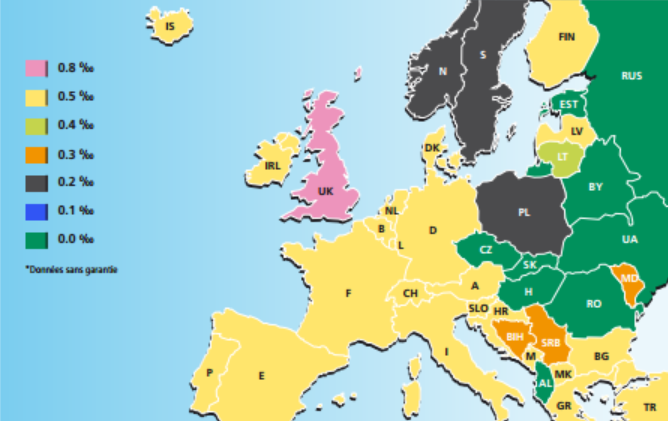 Dans plusieurs pays de l'Europe de l'Est, comme en Hongrie, Croatie, République Tchèque ou en Roumanie, c'est la tolérance zéro qui prévaut.