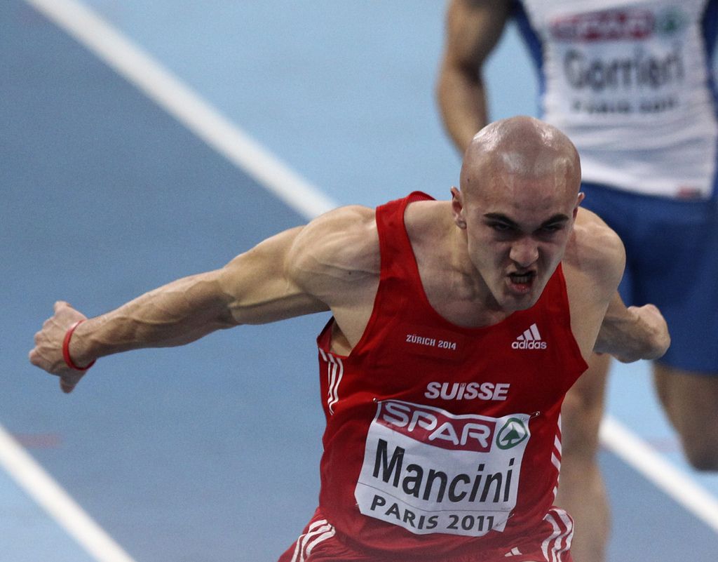 Pascal Mancini  avait terminé premier des qualifications homme du 60m pour les championnats d'Europe indoor à Paris en 2011.