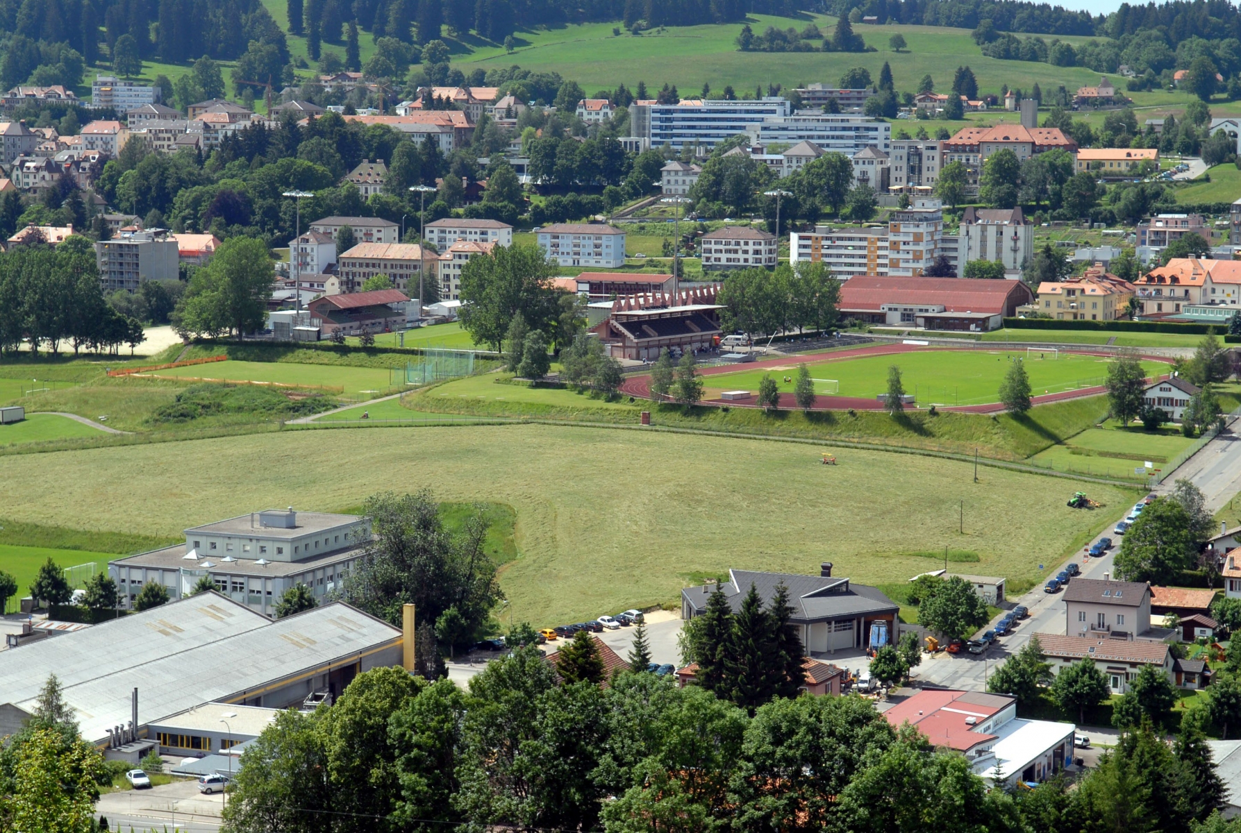 Le quartier de la Charrière, à La Chaux-de-Fonds, tel qu'il était en 2006. Presque identique à aujourd'hui