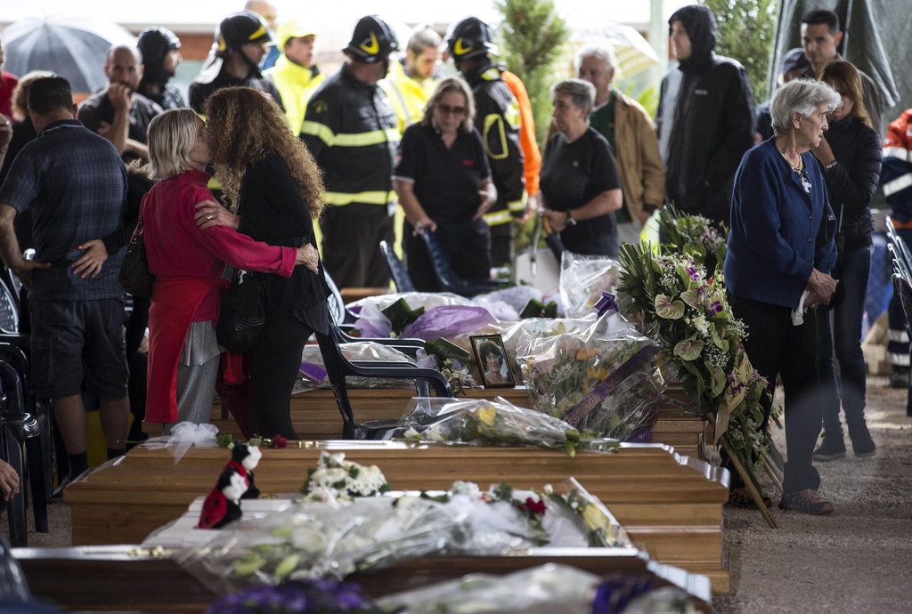 Les funérailles de 30 victimes ont eu lieu mardi à Amatrice, en Italie.