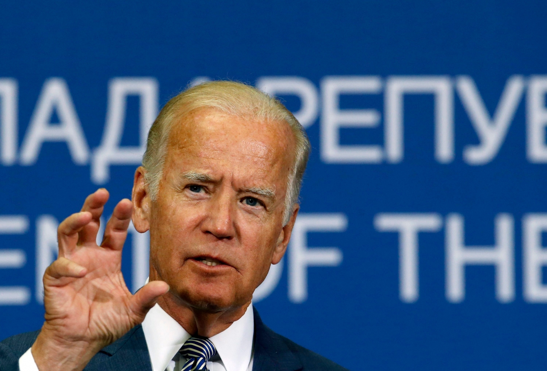 FILE - In this Aug. 16, 2016 file photo, Vice President Joe Biden gestures during a news conference in Belgrade, Serbia. Biden faces a difficult mission when he travels to Ankara on Wednesday, Aug. 24, 2016, to try to smooth over recent strains: He comes bearing no assurances that the U.S. will agree to TurkeyÄôs demand that it extradite Fethullah Gulen, who lives in Pennsylvania. (AP Photo/Darko Vojinovic, File) US Turkey