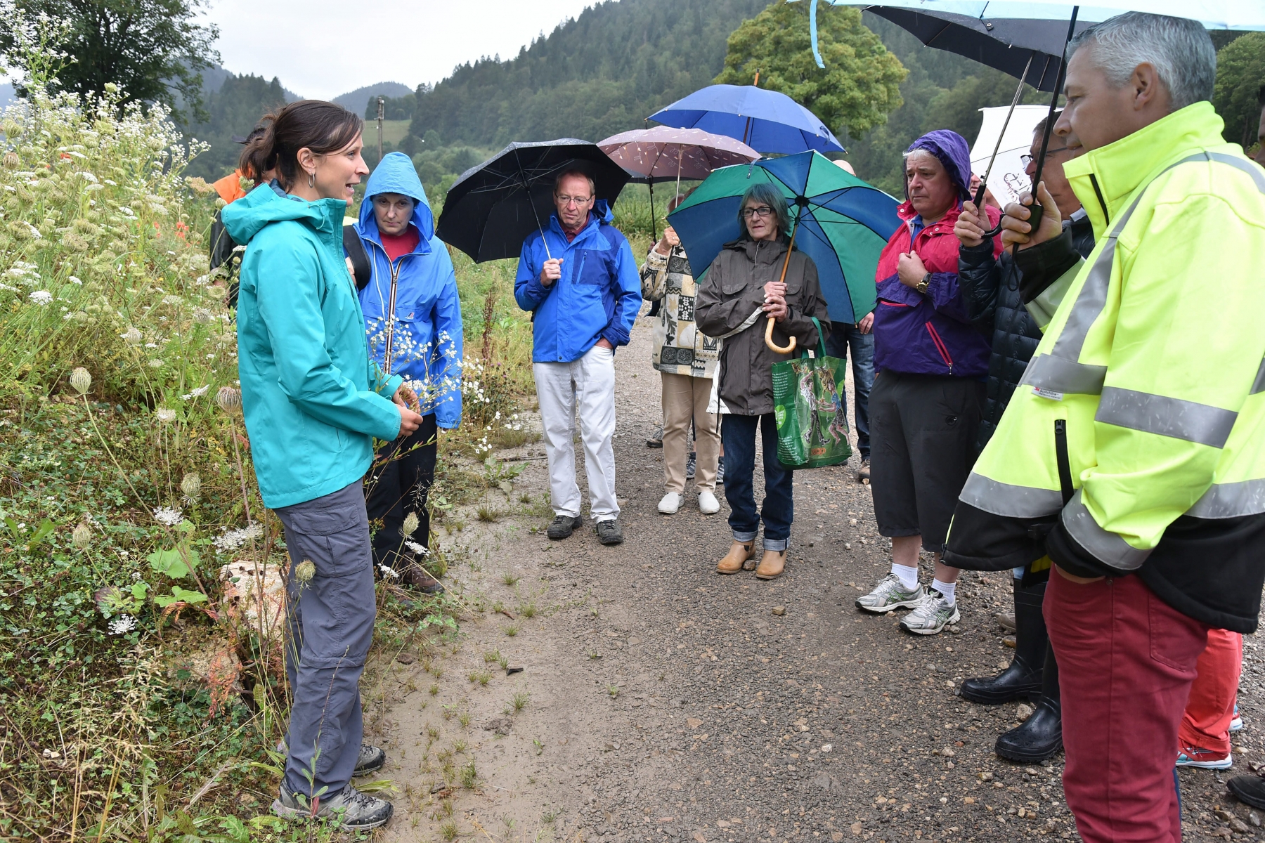 Yannick Storrer, collaboratrice scientifique du Service cantonal de la faune, des forêts et de la nature, a emmené les visiteurs sur le terrain.