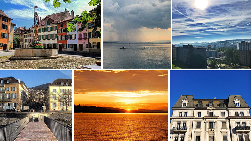 Images provenant des comptes Instagram @lachauxdefondsstyle, @sebastien.schertenleib, @azurplage et @ig_neuchatel