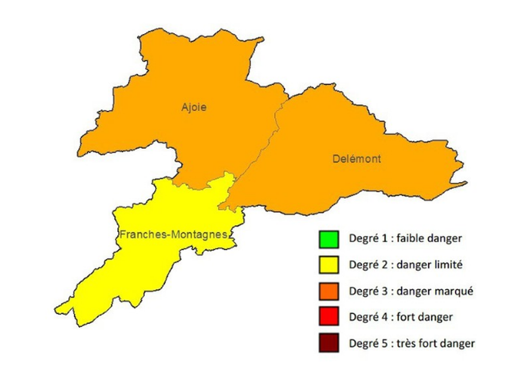 Le danger est moins marqué dans les Franches-Montagnes que dans le reste du canton.