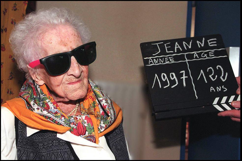 Le record de longévité est détenu par la française Jeanne Calment, décédée en 1997 à l'âge de 122 ans.
