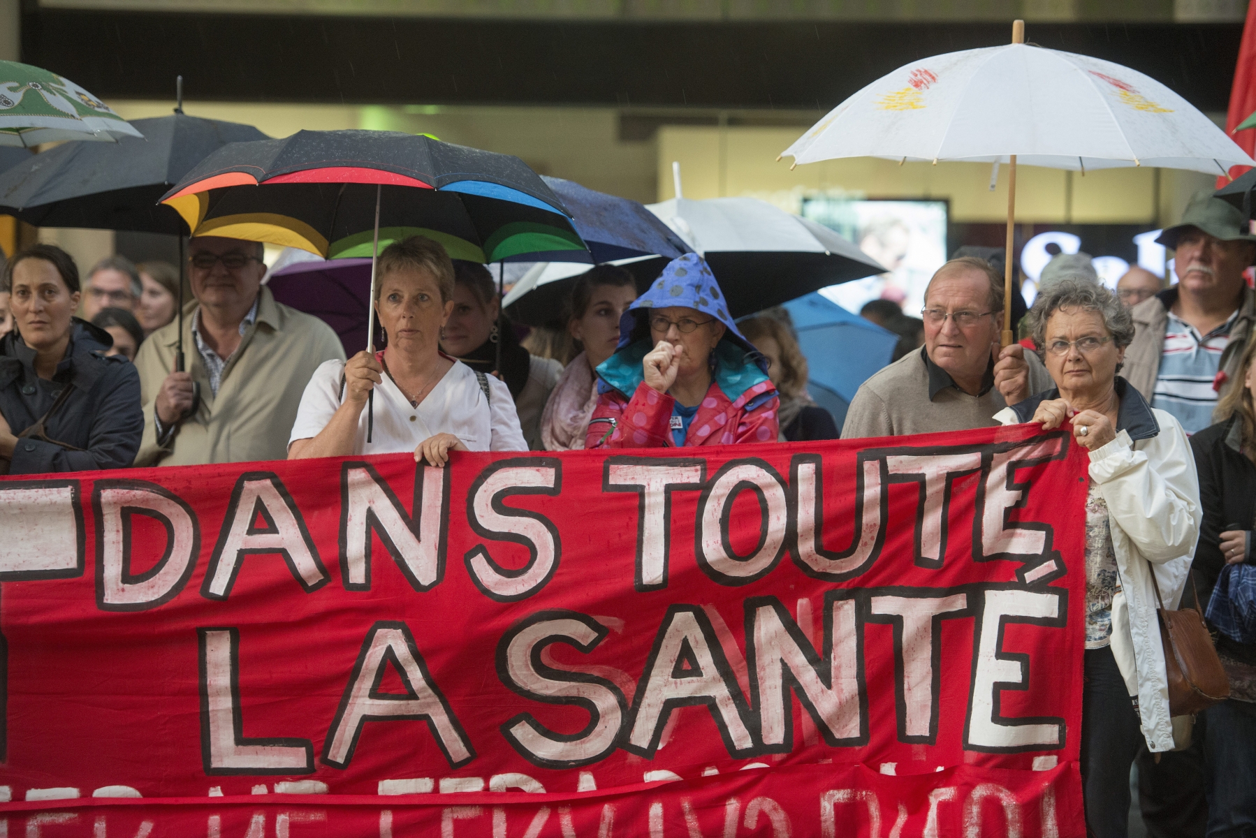 Vue d'une manifestation au mois de septembre à Neuchâtel.