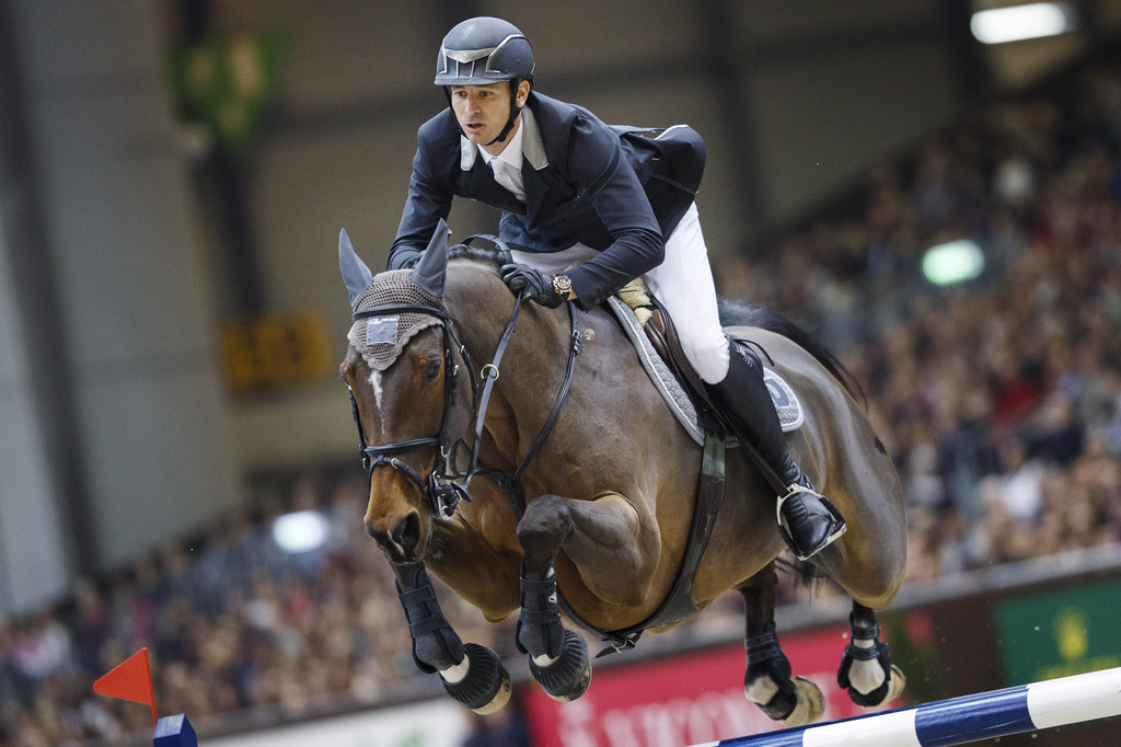 Steve Guerdat et horse Nino des Buissonnets ici au 55e CHI de Genève en 2015.