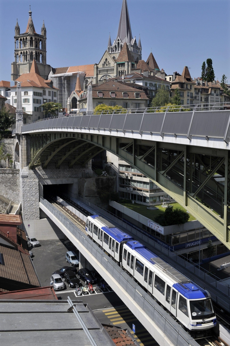 Une rame du Metro M2 des Transports Publics Lausannois.