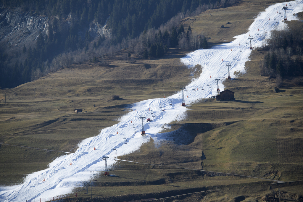 Les domaines skiables qui peuvent se le permettre créent des pistes artificielles.