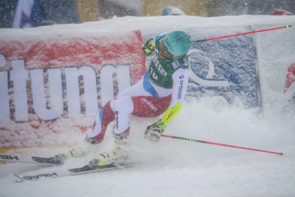  Wendy Holdener a des chances d'être sur le podium au terme de la 2e manche.