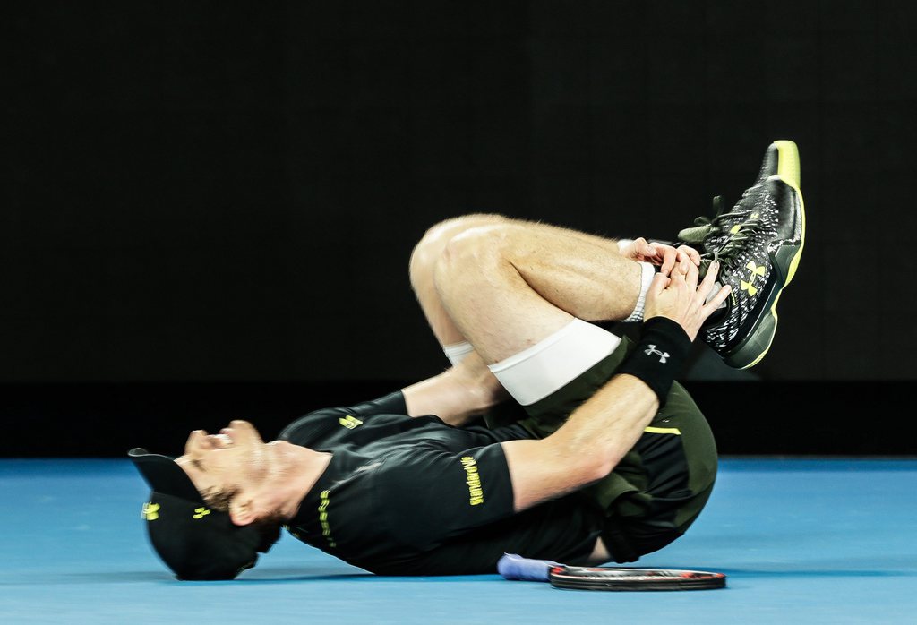 La cheville droite d'Andy Murray l'a lâché en plein match.