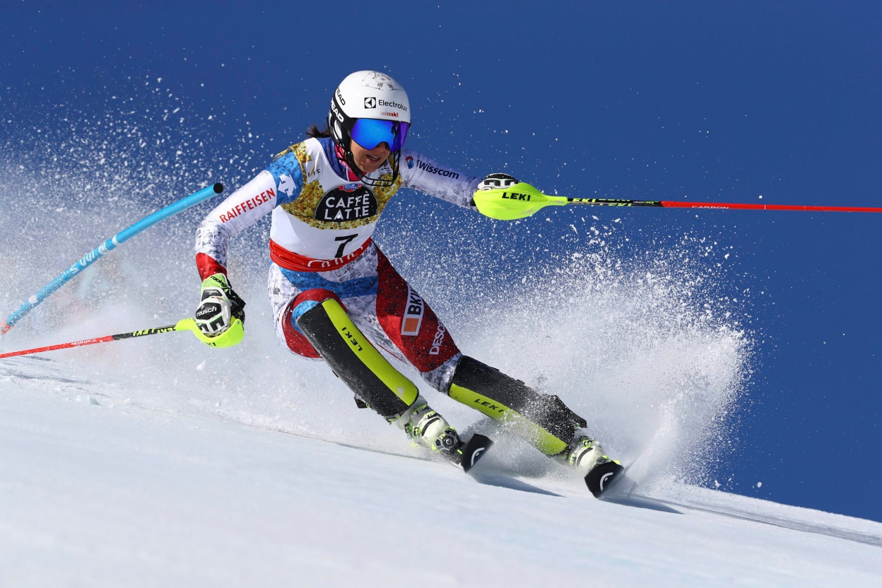 Switzerland's Wendy Holdener competes during a women's slalom, at the alpine ski World Championships, in St. Moritz, Switzerland, Saturday, Feb. 18, 2017. (AP Photo/Alessandro Trovati) Switzerland Alpine Skiing Worlds