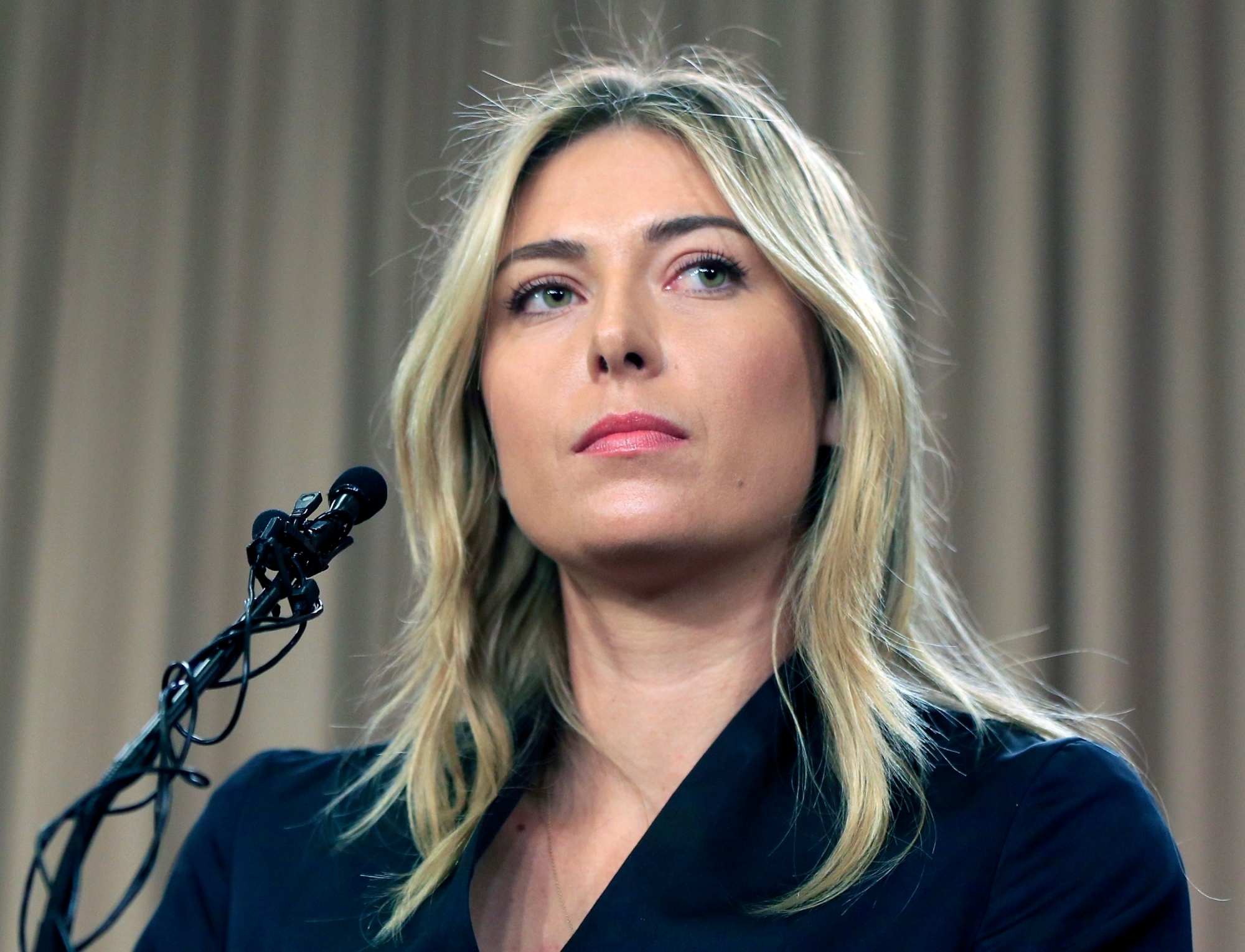FILE - In this Monday March 7, 2016 file photo, tennis star Maria Sharapova speaks about her failed drug test at the Australia Open during a news conference in Los Angeles. Maria Sharapova will find out the week starting May 15, 2017, if she can compete at the French Open, the French Tennis Federation said. (AP Photo/Damian Dovarganes, File) French Open Sharapova