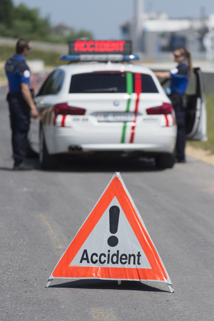 L'accident s'est produit au giratoire du Bas-du-Reymond.