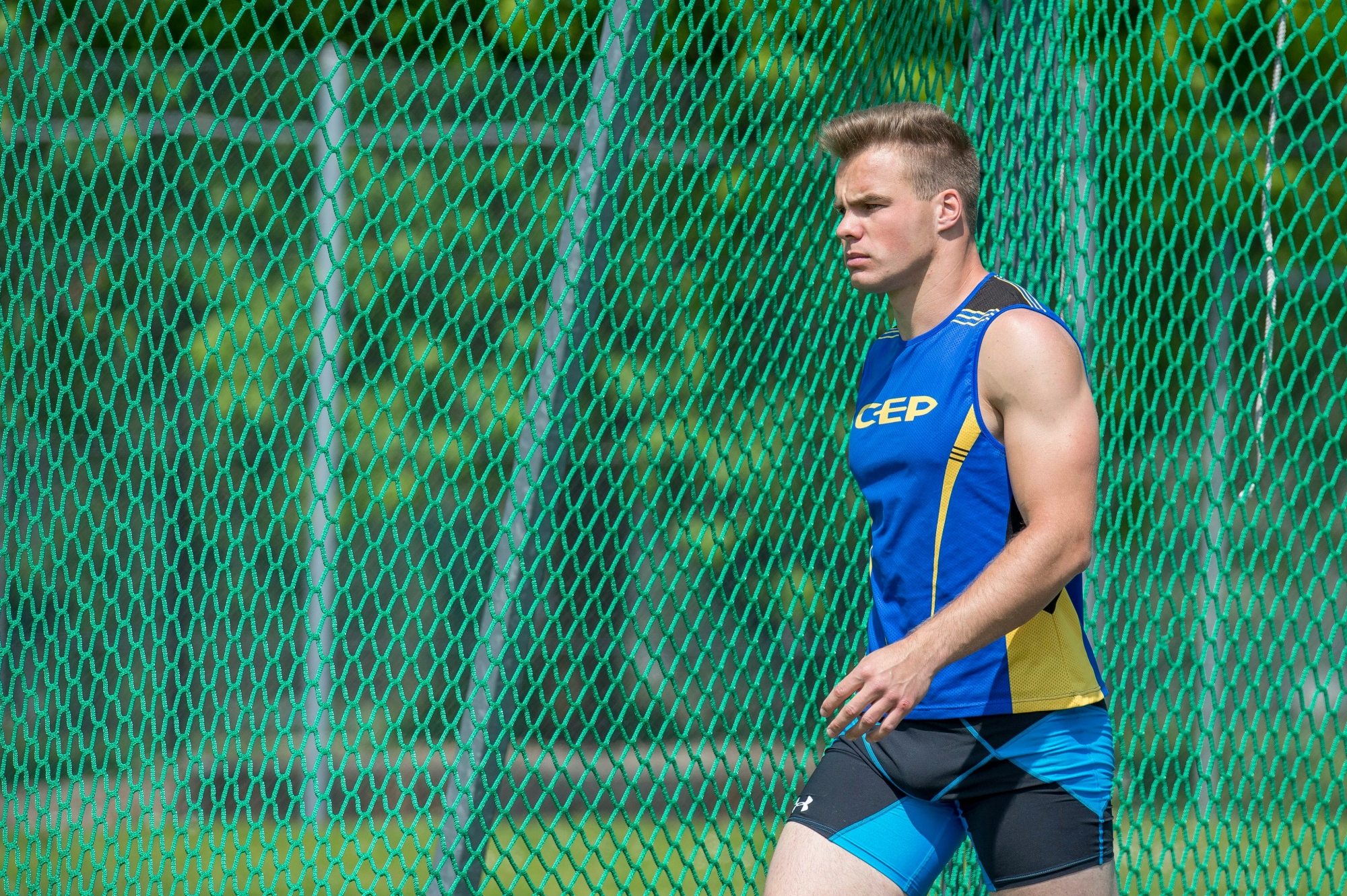 Athletisme: Championnats suisses Interclubs LNB 2015 organises par le CEP a l'anneau d'athletisme de Colombier. 
Yann Moulinier 

Colombier, le 16.05.2015, Photo : Lucas Vuitel ATHLETISME