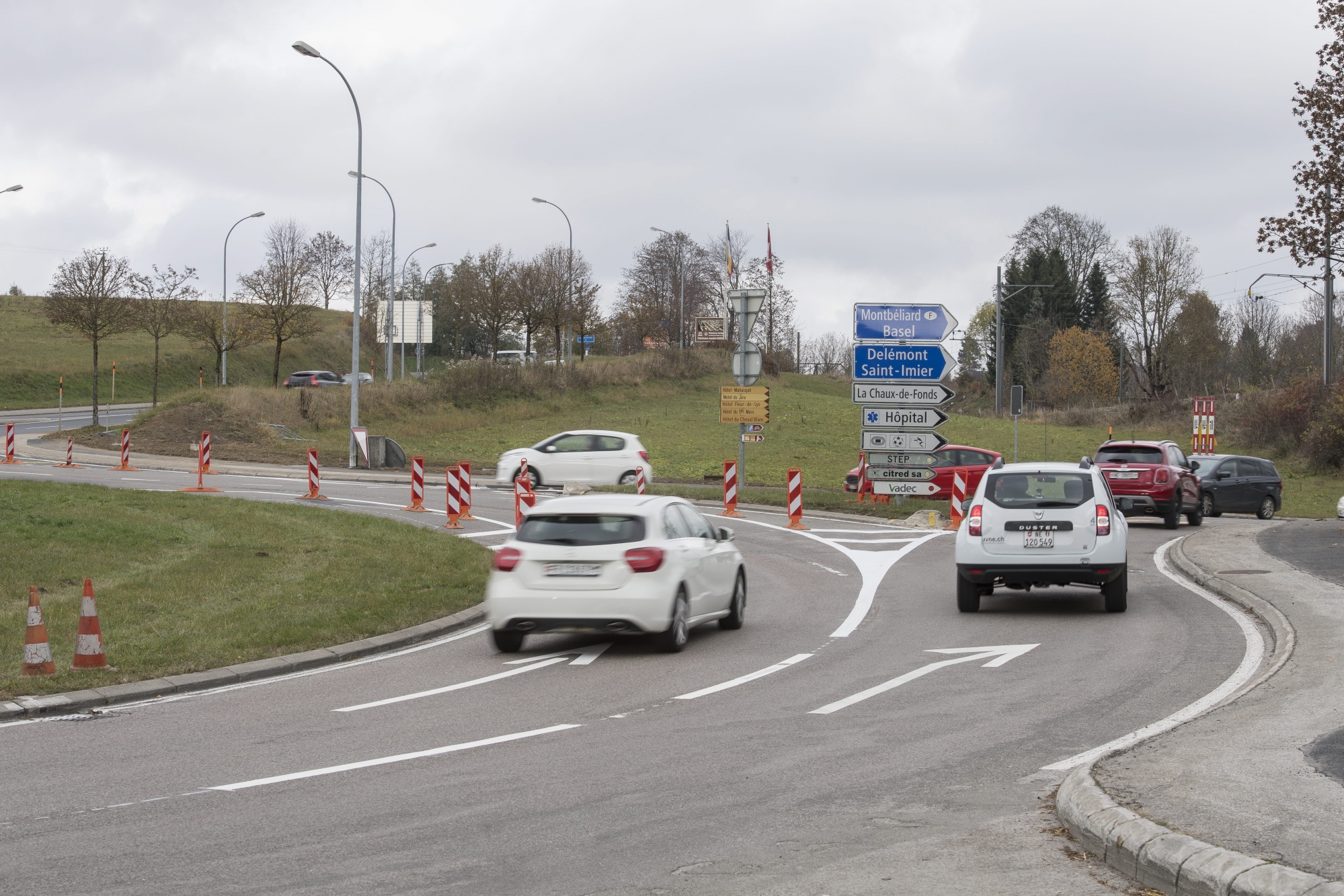 Le giratoire du Bas-du-Reymond en novembre dernier. Photo: Lucas Vuitel