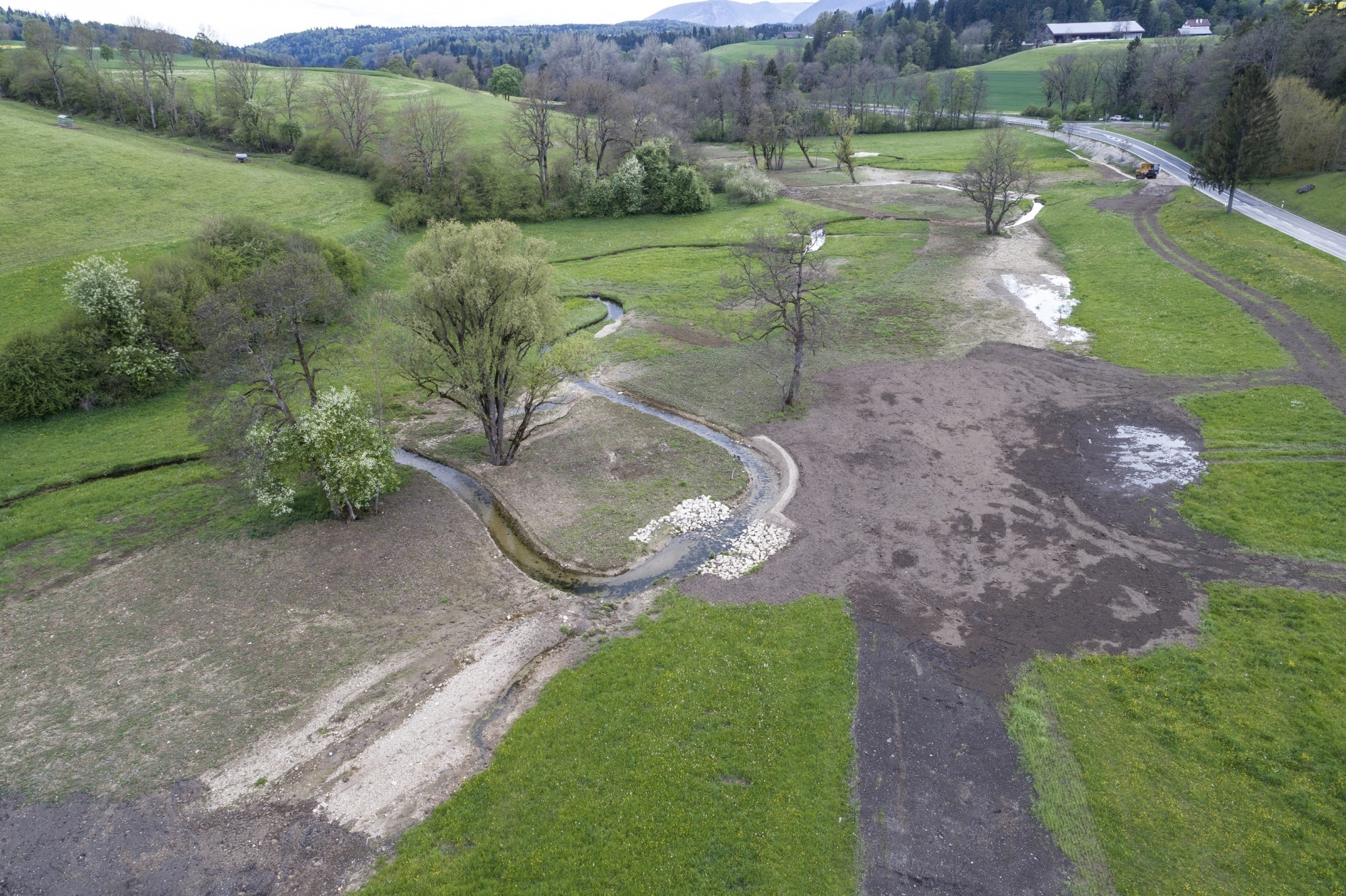 La revitalisation du Seyon, aux Prés Maréchaux, a permis de restituer le tracé historique du cours d’eau sur 850 mètres.