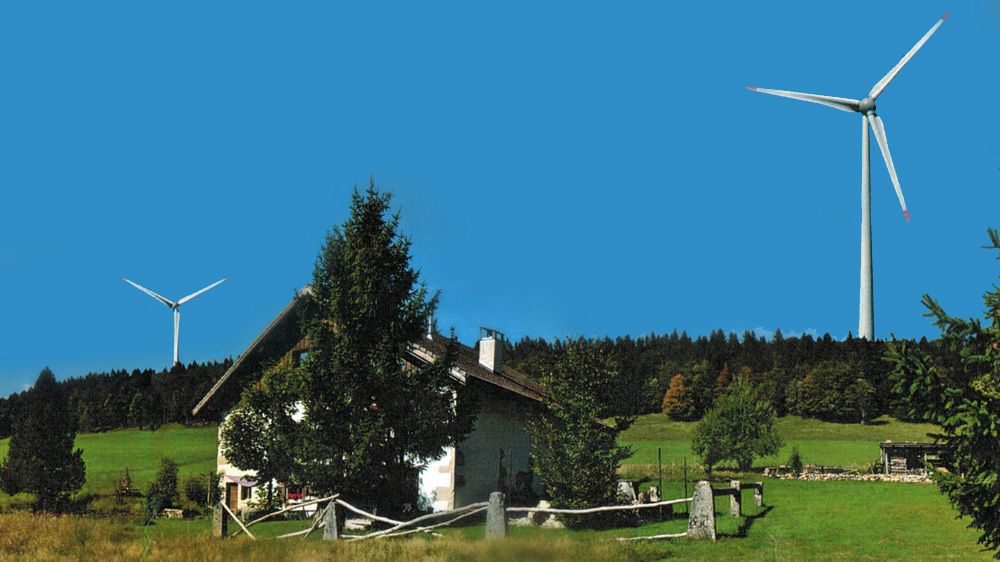 L’éolienne la plus proche de la maison de Claude Meyer, à La Joux-du-Plâne, serait installée à une distance de 340 mètres.