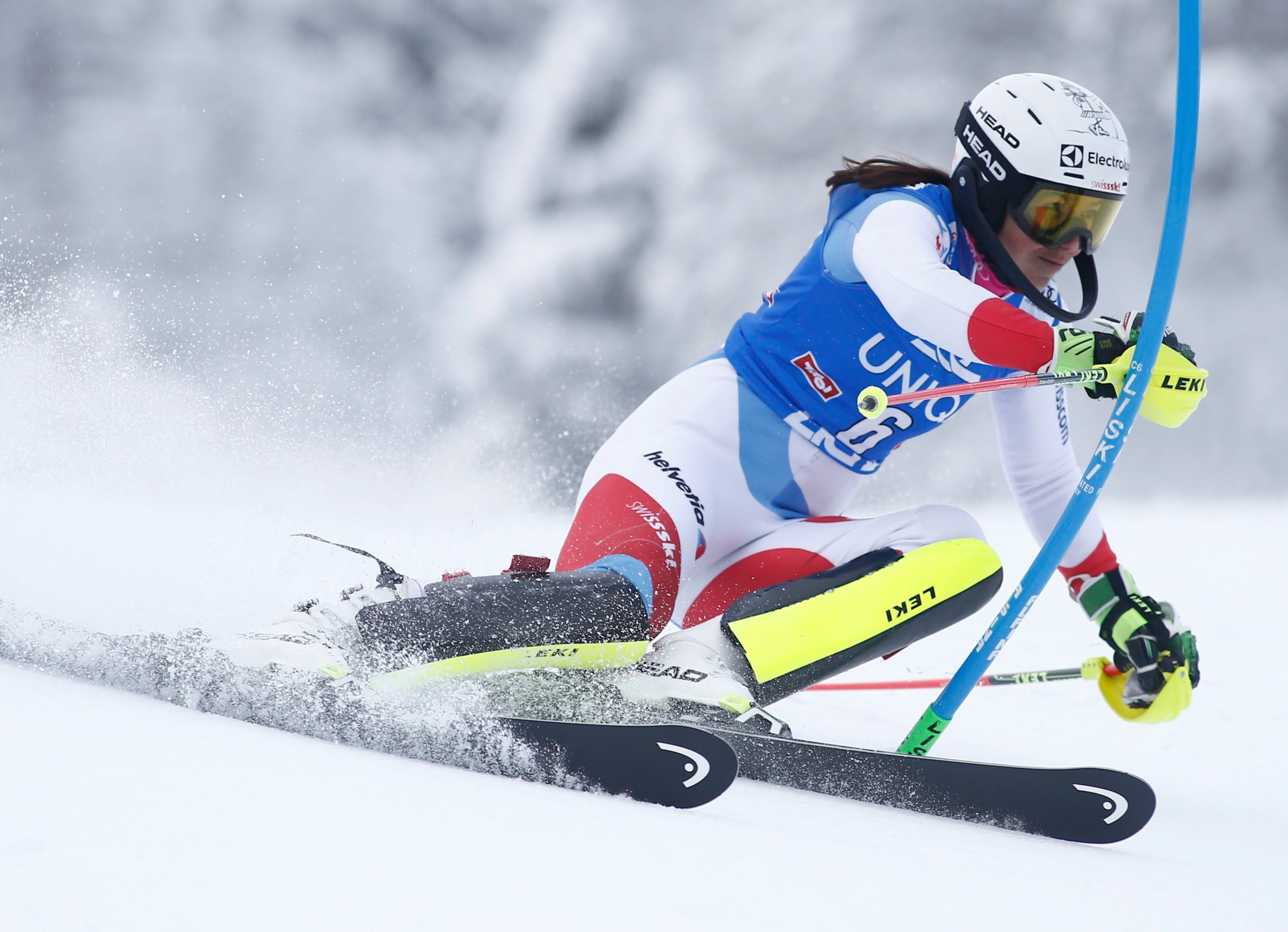 Switzerland's Wendy Holdener competes during the first run of an alpine ski, women's World Cup slalom, in Lienz, Austria, Thursday, Dec. 28, 2017. (AP Photo/Giovanni Auletta) Austria Alpine Skiing World Cup