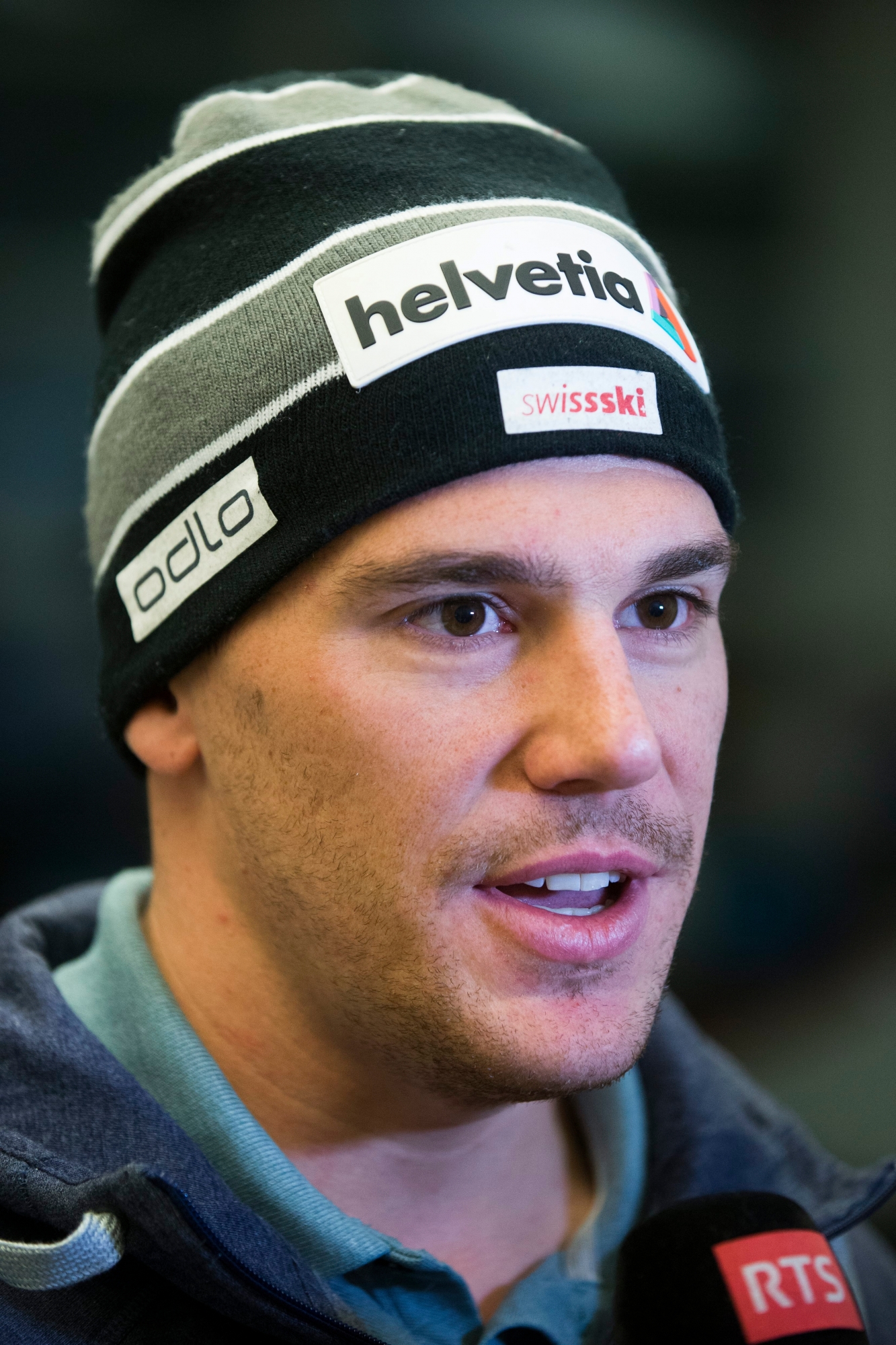 Swiss athlete Jovian Hediger speaks to journalists during a press conference of the Swiss team, at the FIS Nordic World Ski Championships in Lahti, Finland, on February 21, 2017, in Vierumaeki. (KEYSTONE/Peter Klaunzer)  FINLAND NORDIC SKIING WORLD CHAMPIONSHIPS