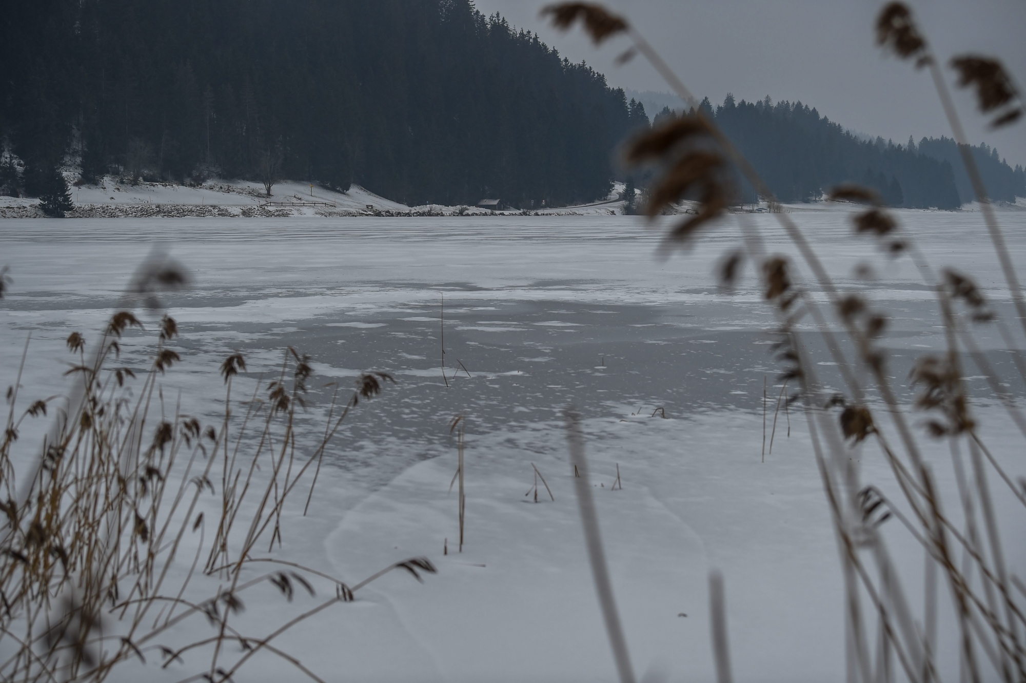 Il est exceptionnel que le lac soit encore gelé aussi tard dans l'année.