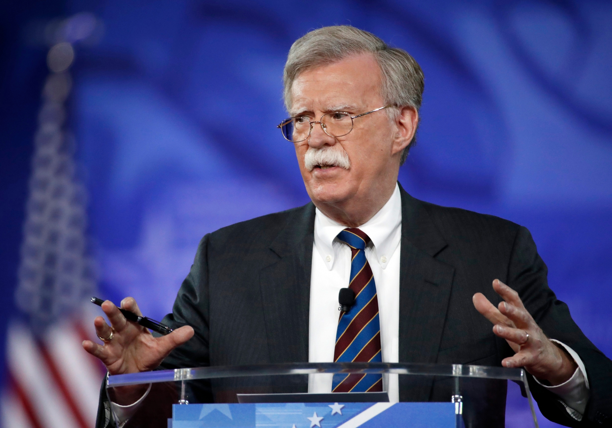 FILE - In this Feb. 24, 2017, file photo, former U.S. Ambassador to the U.N. John Bolton speaks at the Conservative Political Action Conference (CPAC) in Oxon Hill, Md. President Donald is replacing National security adviser H.R. McMaster with Bolton. (AP Photo/Alex Brandon, File) Trump National Security Adviser