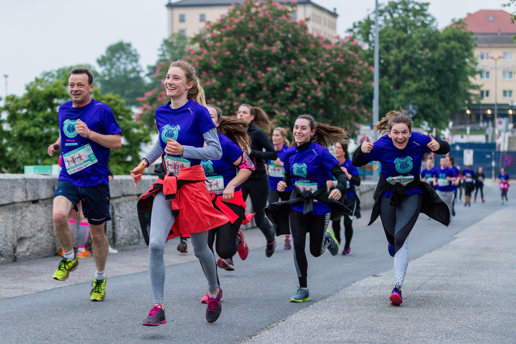 A la fin de la course, à la place du Port de Neuchâtel, les participants du Wake up and run avaient le sourire!  