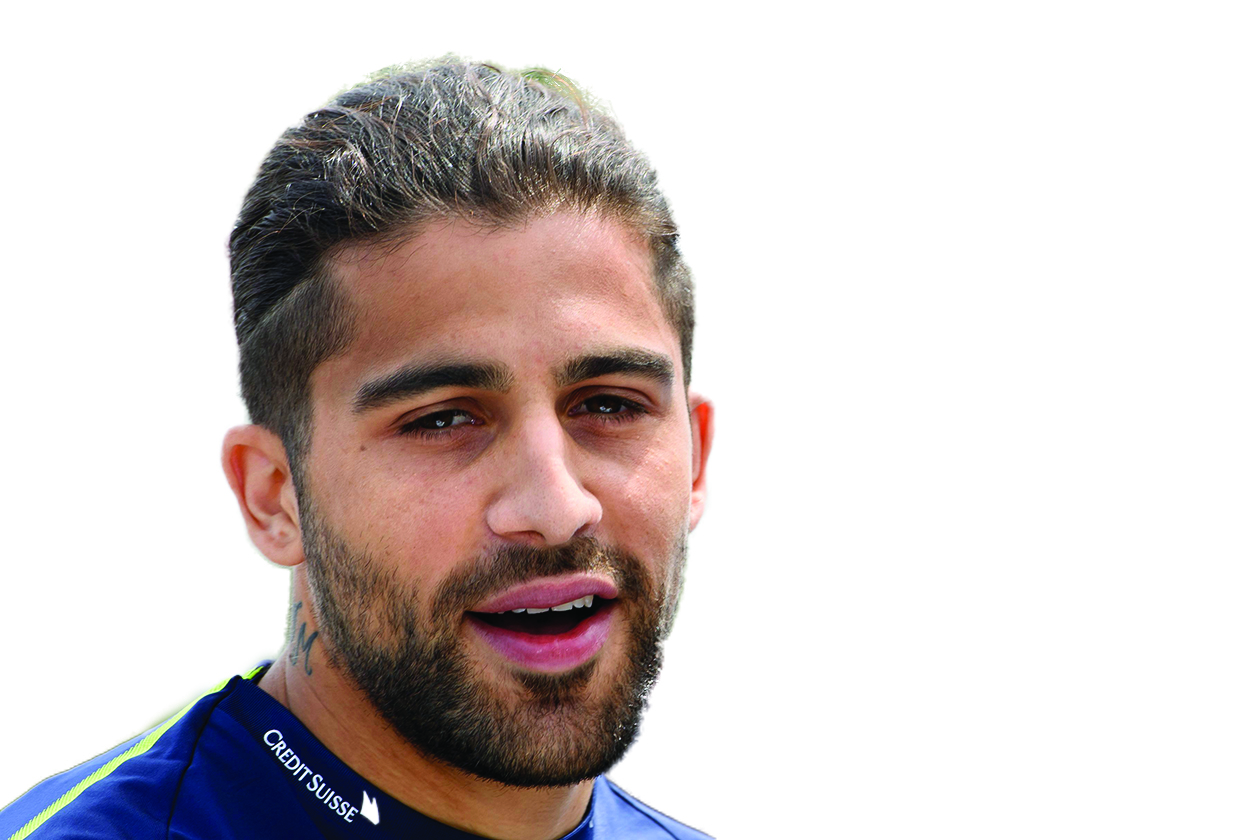 Switzerland's defender Ricardo Rodriguez speaks during a TV interview after a training session of the Switzerland's national soccer team at the Torpedo Stadium, in Togliatti, Russia, Thursday, June 14, 2018. The Swiss team is in Russia for the FIFA World Cup 2018 taking place from 14 June until 15 July 2018. Team Switzerland is based in Togliatti in the Samara district. (KEYSTONE/Laurent Gillieron) RUSSIA SOCCER FIFA WORLD CUP 2018 SWITZERLAND PRESS CONFERENCE