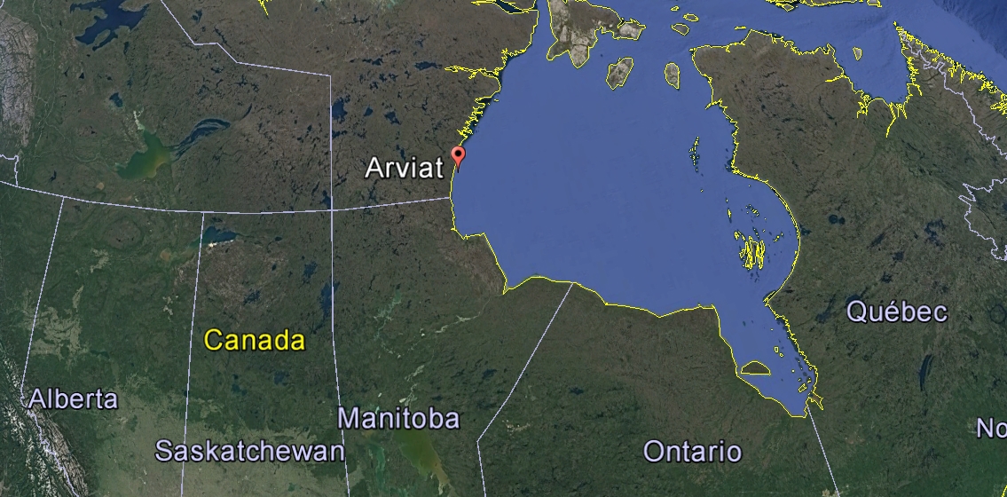 Le drame s'est déroulé dans le Nunavut, sur une île à une dizaine de km de la ville d'Arviat, dans le nord-est du Canada.