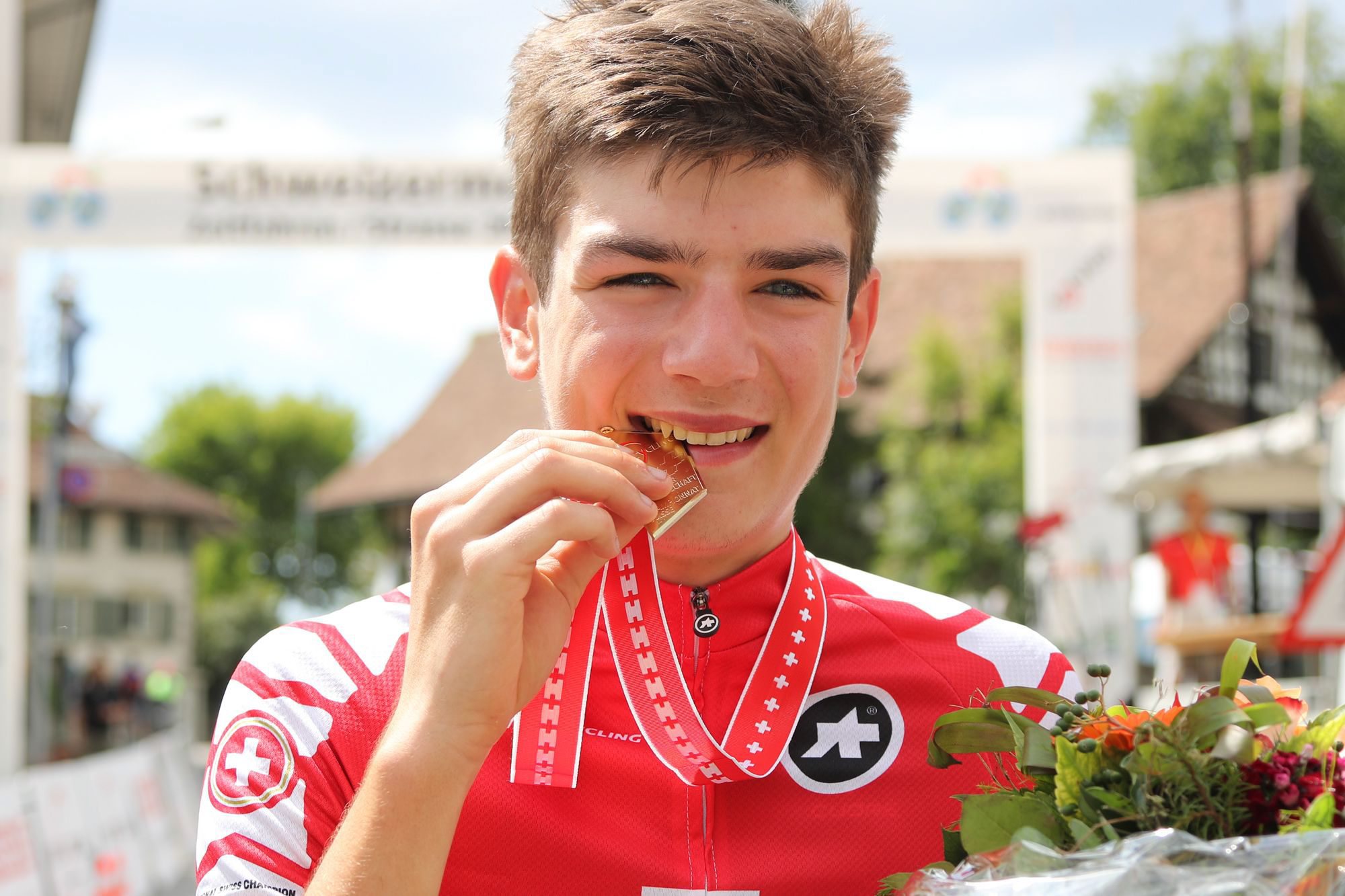 Alexandre Balmer a bien apprécié sa deuxième médaille d'or récoltée lors des championnats de Suisse du chrono.
