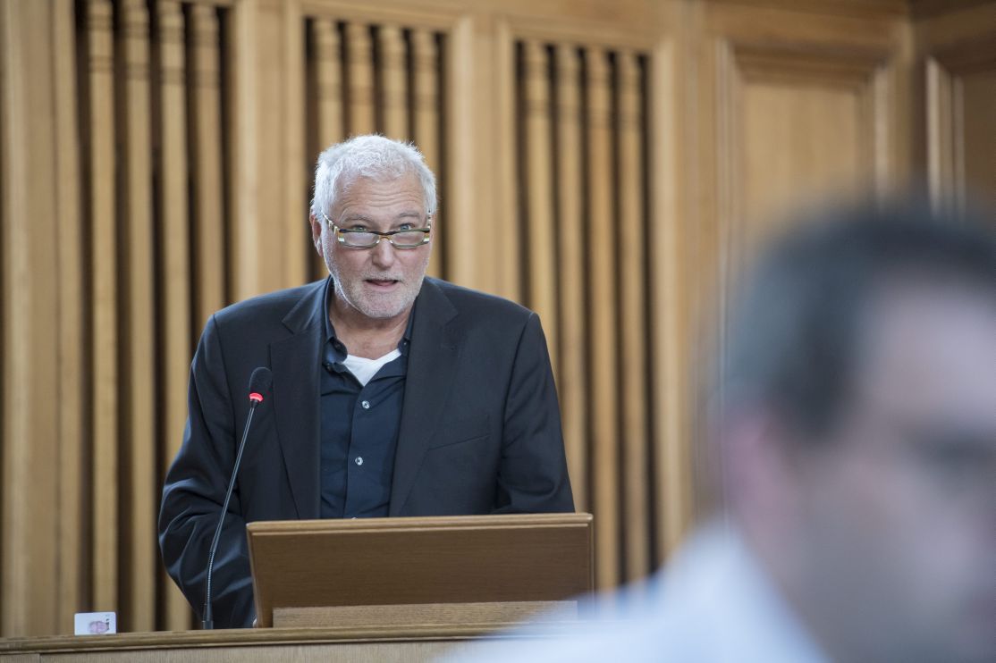 Patrick Herrmann lors d'une intervention au Grand Conseil.