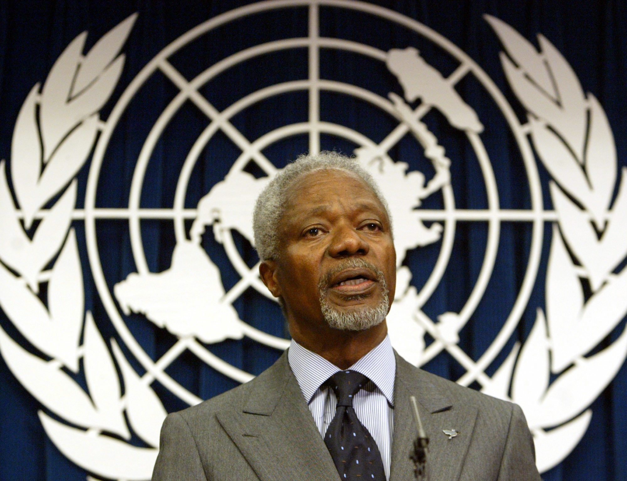 Kofi Annan en 2005, alors qu'il était secrétaire général des Nations Unies.