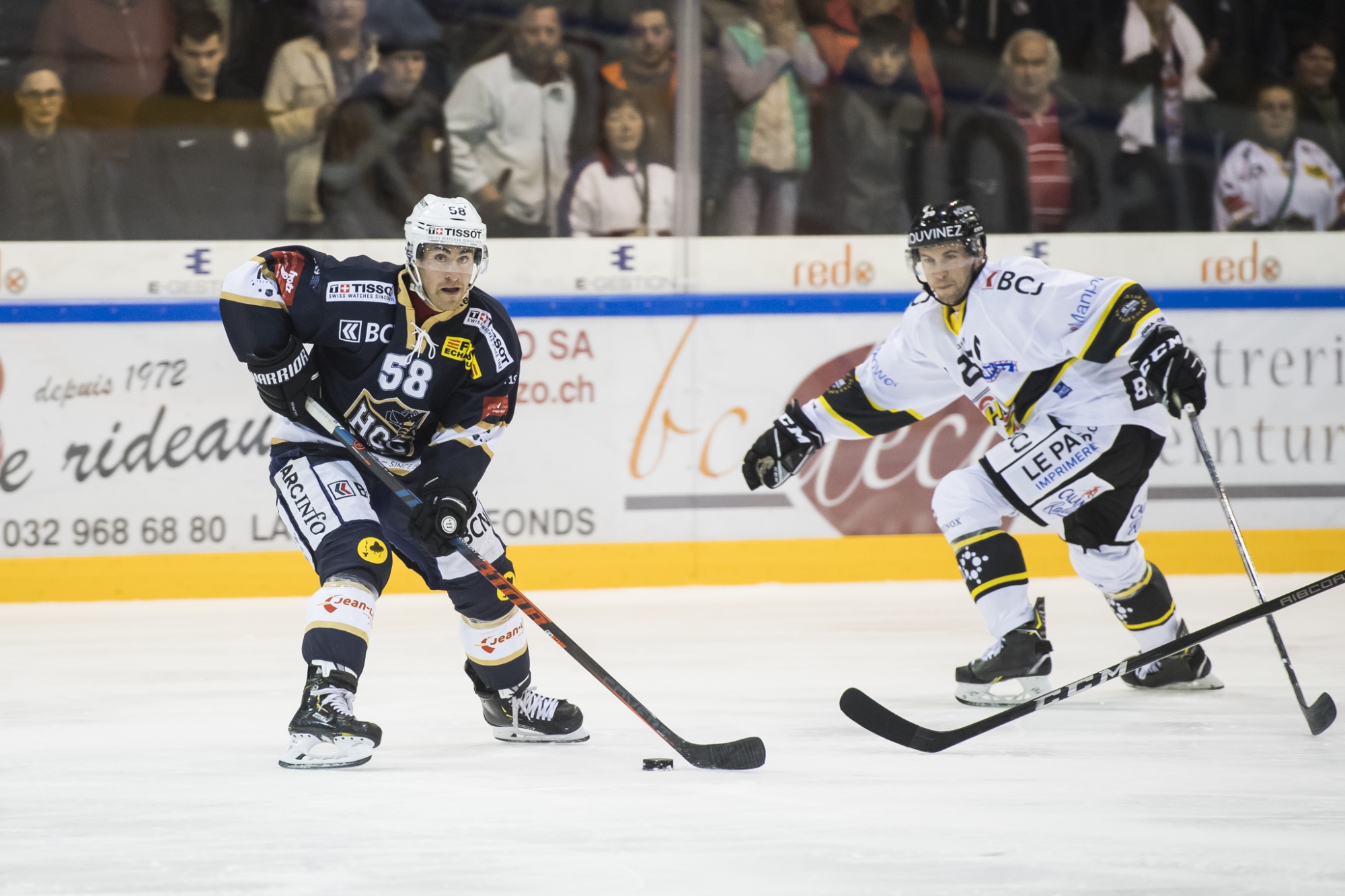 Arnaud Jaquet (en bleu) sera de retour ce samedi avec le HCC.