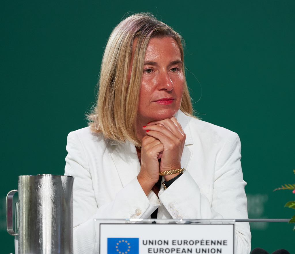 La cheffe de la diplomatie de l'UE Federica Mogherini entend rassurer les acteurs économiques qui ont un commerce légitime avec l'Iran.