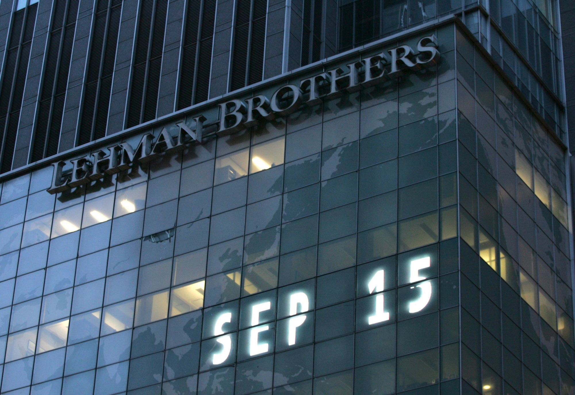ADVANCE FOR SUNDAY, OCT. 6, 2013 - FILE - This Sept. 15, 2008 file photo, shows the Lehman Brothers's world headquarter in New York.  Lehman Brothers collapsed Sept. 15, 2008, triggering the financial crisis. (AP Photo/Mark Lennihan, file) Great Reset Glance