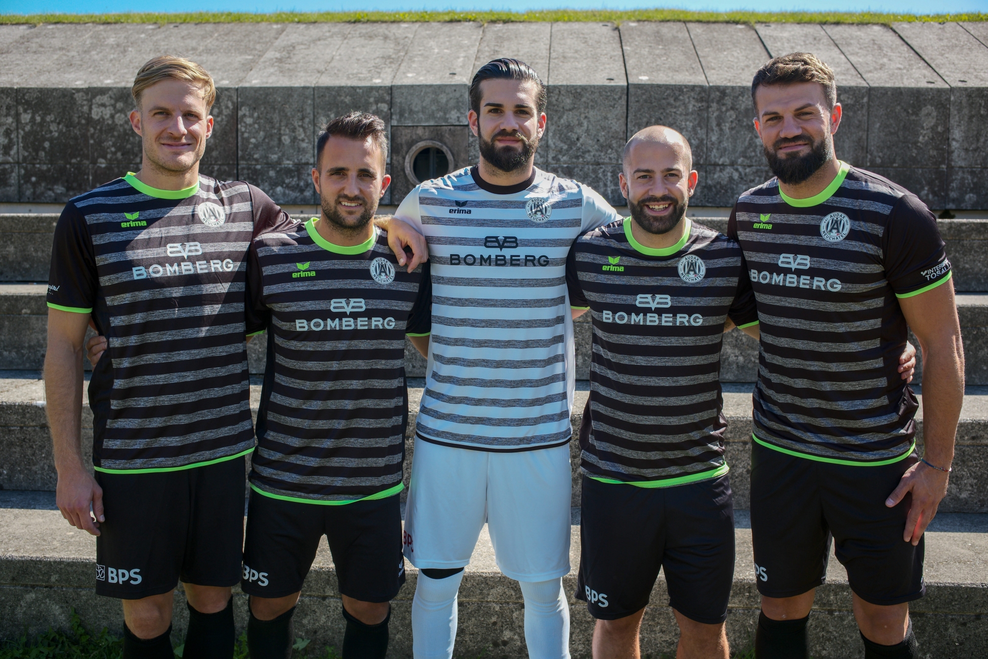Damien Vauthier, Juan Munoz, Dylan Creanza, Mikel Otero et Emir Samardzic (de gauche à droite) tiennent les destinées du club sur le terrain et en coulisses.