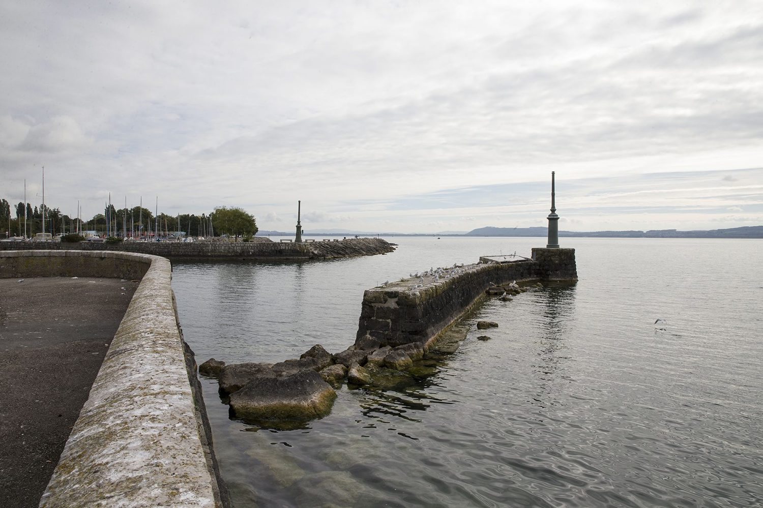 Le môle sud-ouest du port de Neuchâtel, tel qu'il se présentait avant les travaux urgents.