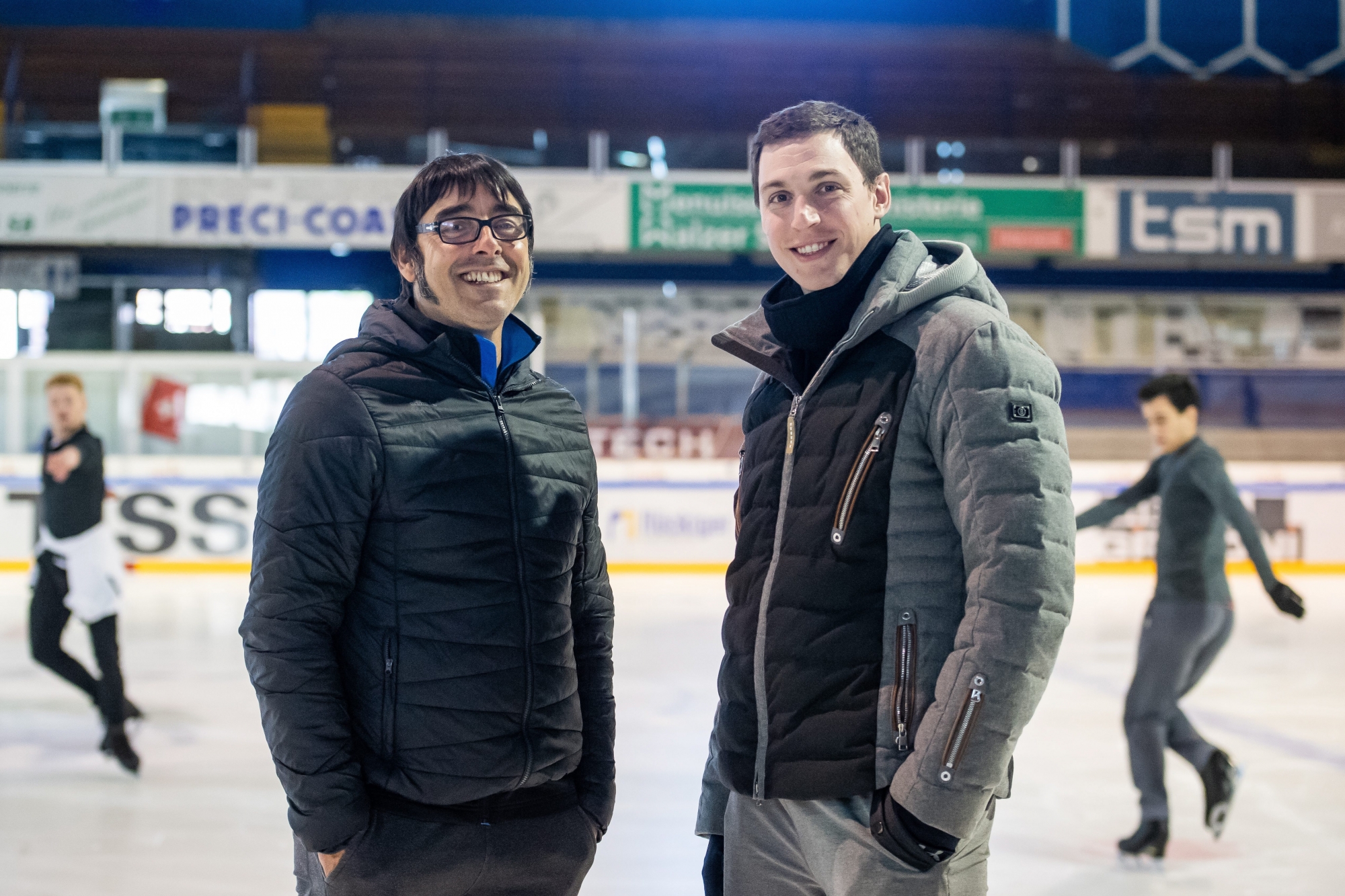 Reportage pendant un cours de Jean-Francois Ballester, a gauche, et Bruno Massot, a droite, professeurs du club de patinage artistique de La Chaux-de-Fonds

La Chaux-de-Fonds, le 15 octobre 2018
Photo : Lucas Vuitel CP LA CHAUX-DE-FONDS