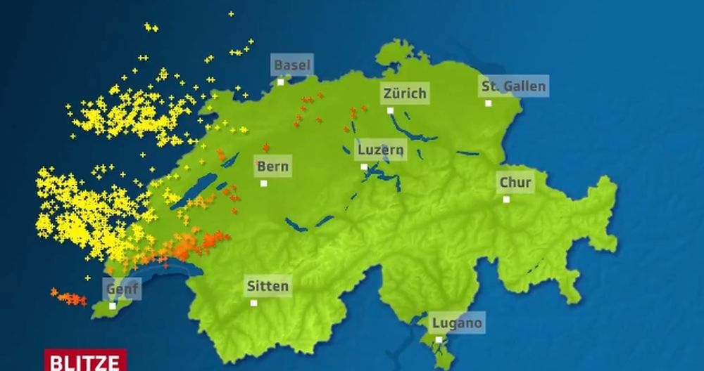 Des orages ont éclaté ce lundi soir sur la Suisse.