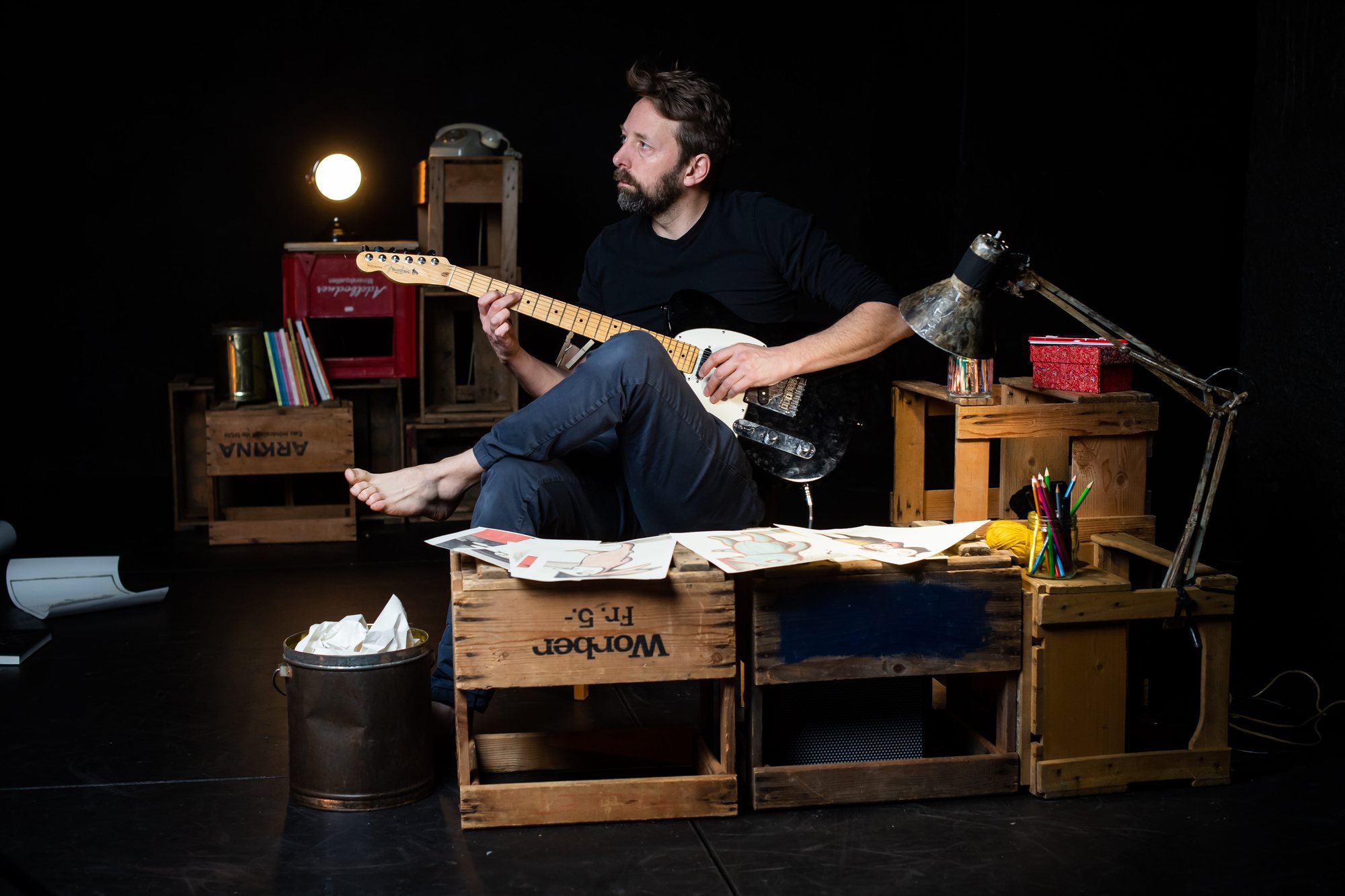 Robert Sandoz en répétition pour "Dans moi", un spectacle pour enfant, l'une des trois pièces qu'il prépare de front.