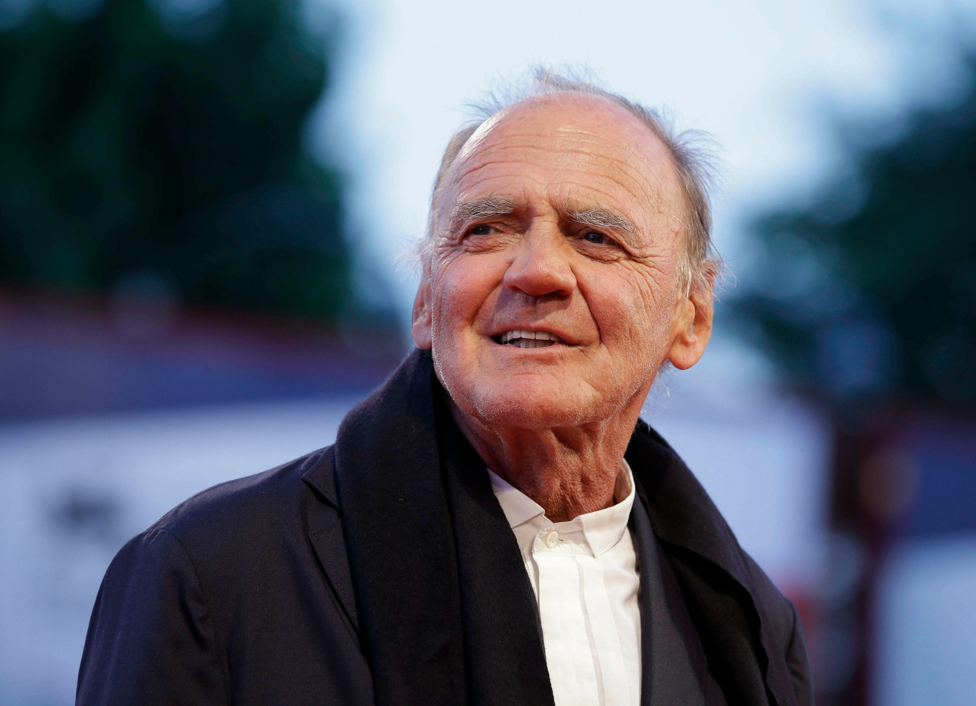 FILE - In this Thursday, Sept. 10, 2015, file photo, Actor Bruno Ganz arrives for the screening of the movie Remember at the 72nd edition of the Venice Film Festival in Venice, Italy. Bruno Ganz has died at 77. (AP Photo/Andrew Medichini, file) Switzerland Obit Ganz