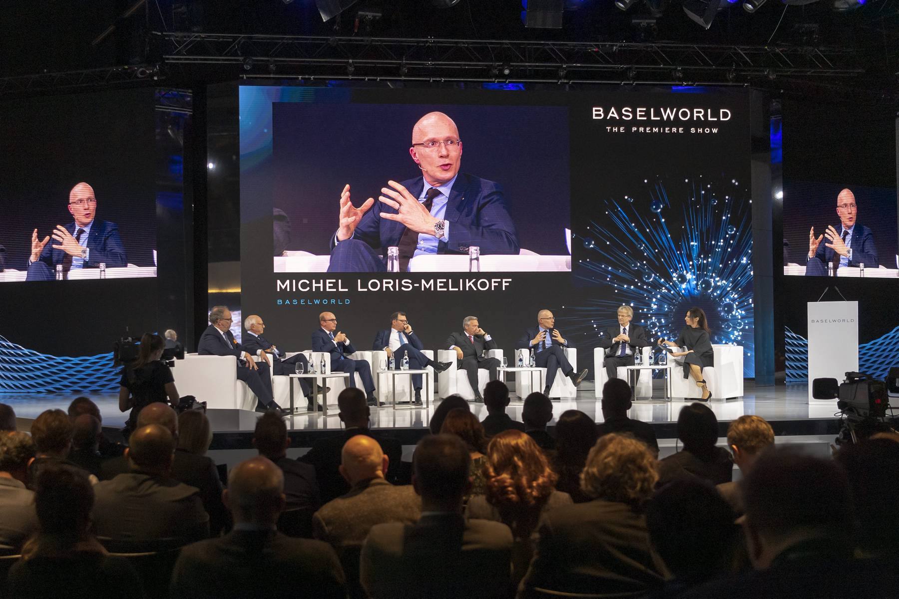 Michel Loris-Melikoff, directeur de Baselworld, lors de la conférence de presse d'ouverture de Baselworld 2019.