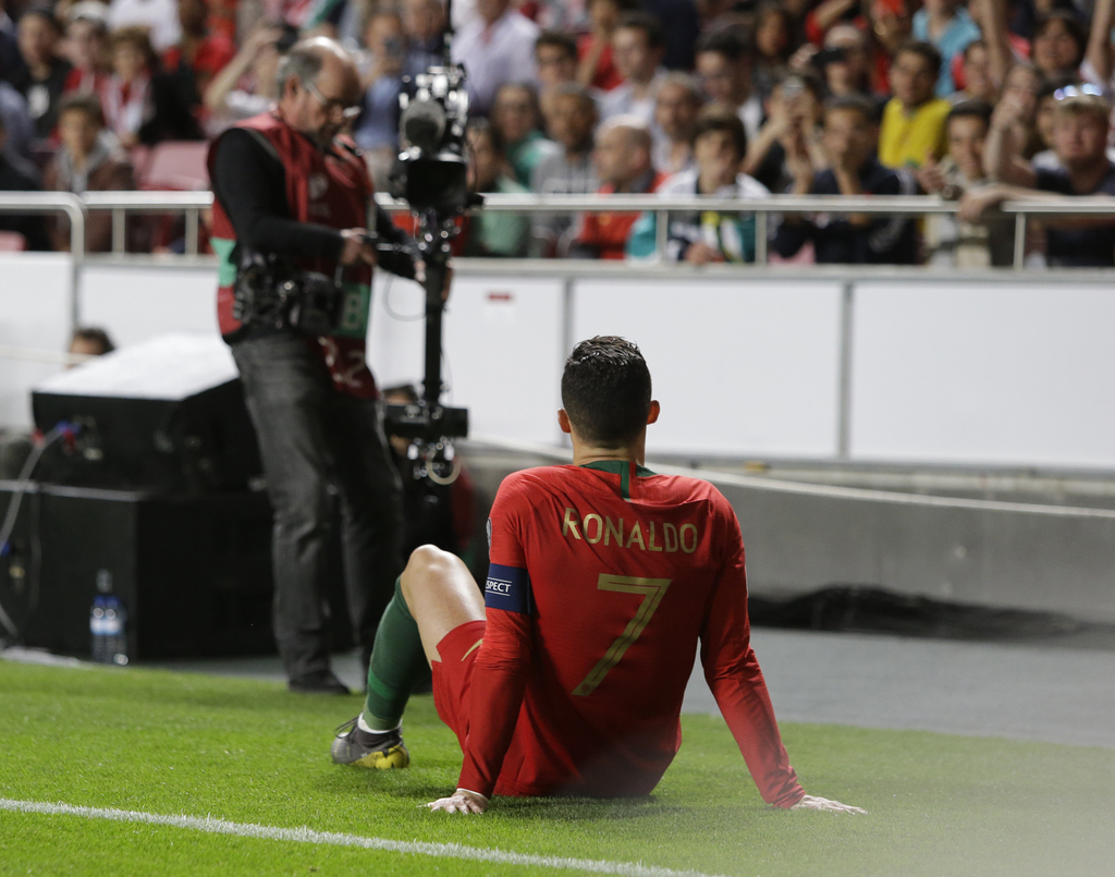 Cristiano Ronaldo s'était blessé lundi avec le Portugal.