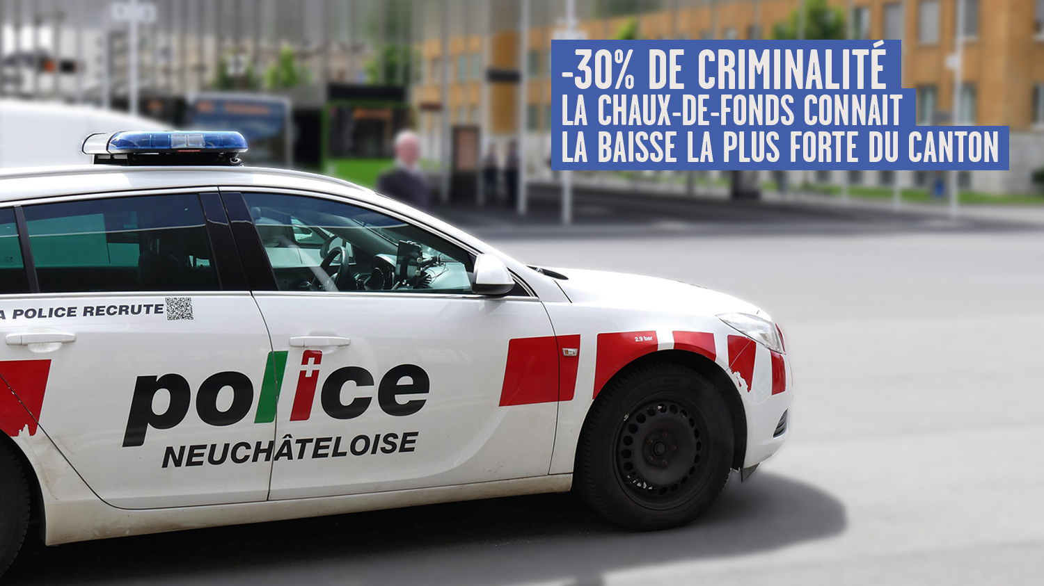La Chaux-de-Fonds connaît la baisse de criminalité la plus forte du canton.