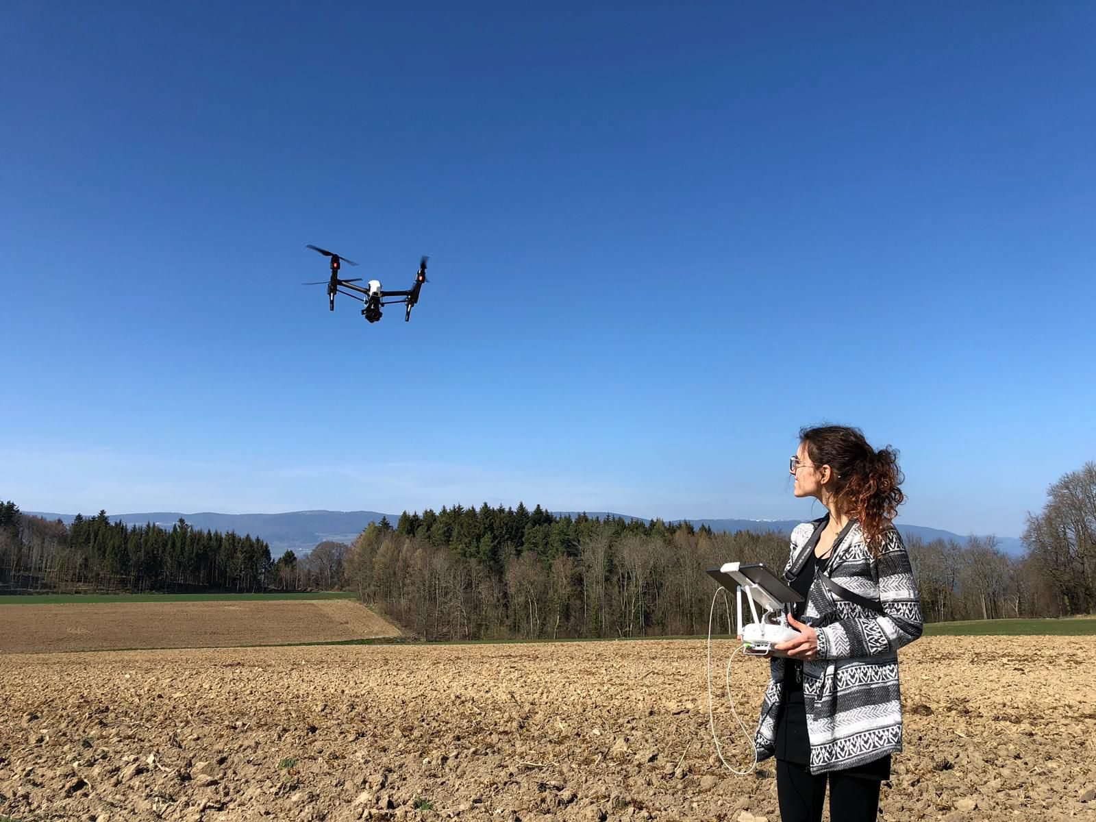 Aurore Lecerf a été formée ce jeudi au maniement du drone.